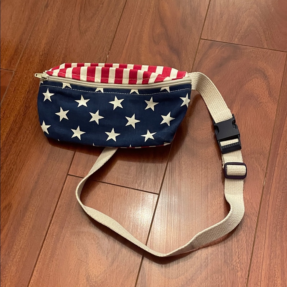 American Apparel Red and Blue Star Crossbody Bag